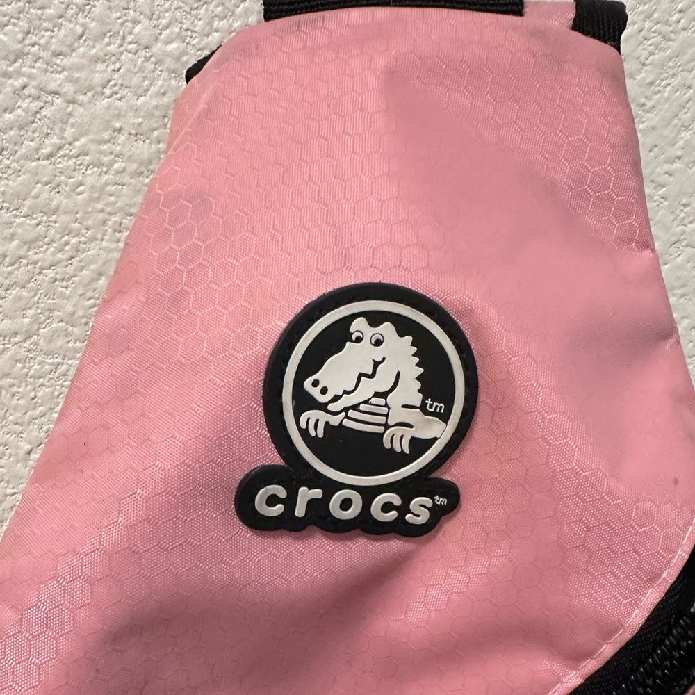 CROCS Backpack Crossbody Pink & Black Sling Gorpcore Nylon - Picture 2 of 11